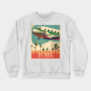 Egypt Plane Vintage Travel Art Poster Crewneck Sweatshirt